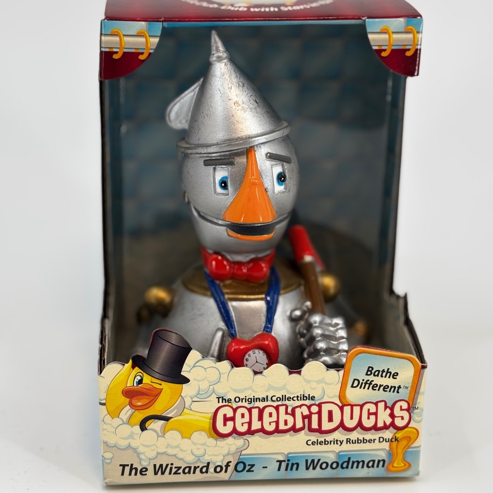 CelebriDucks Tin Woodman Wizard of Oz Rubber Duck Silver Limited‎ Edition 2006